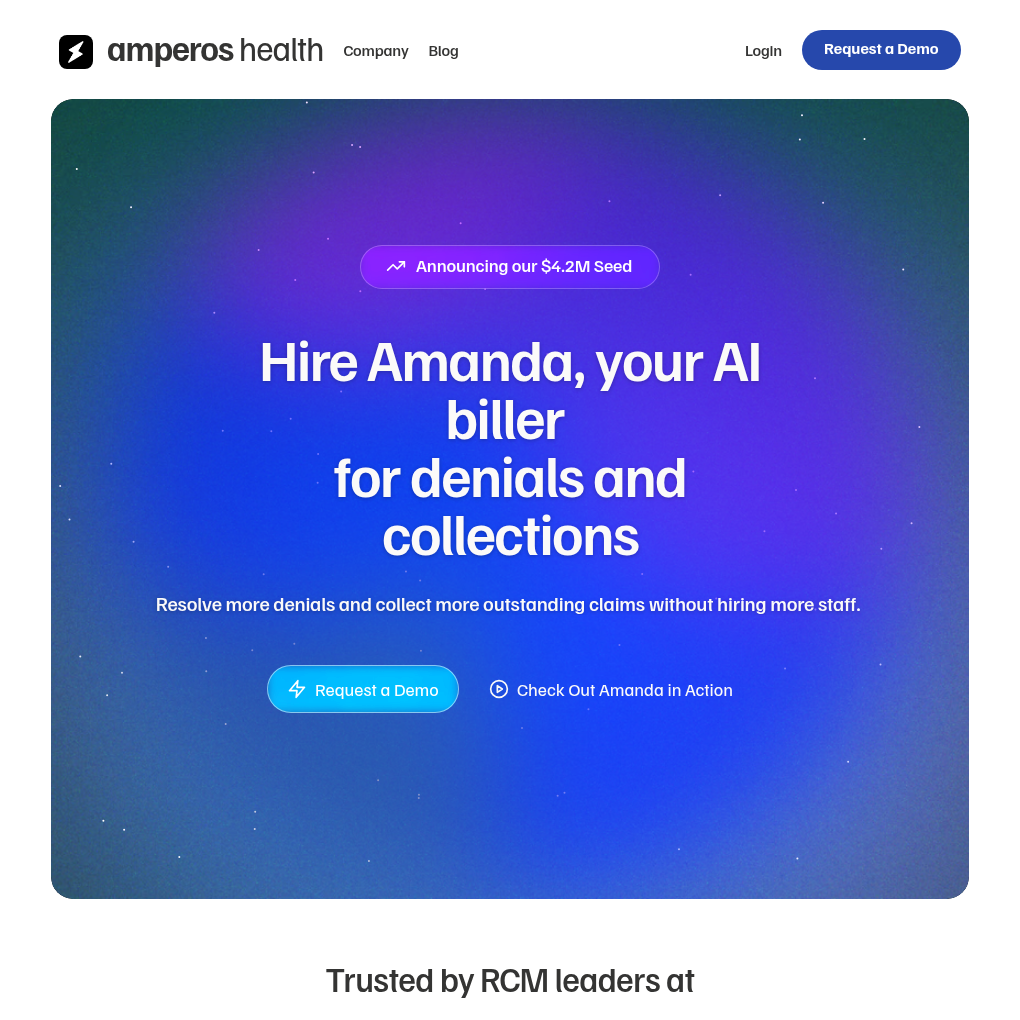 Amperos Health raises $4.2M in Seed to expand AI-powered RCM solutions for healthcare providers