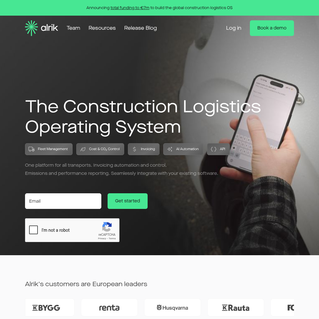 Alrik raises $7M to advance construction logistics software development