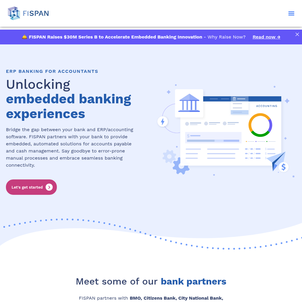 Fispan raises $30M Series B to integrate banking with ERP systems