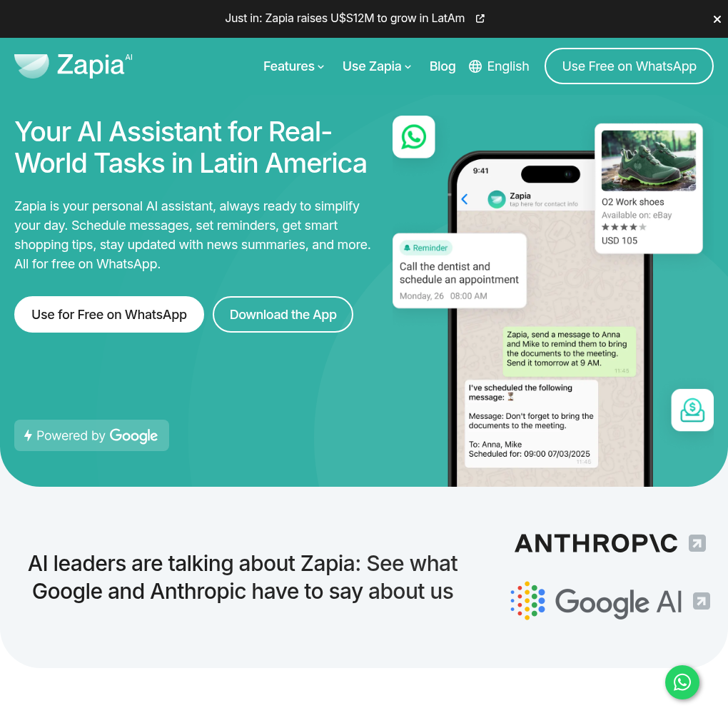 Zapia raises $7.25M Seed to enhance its WhatsApp-based AI assistant platform