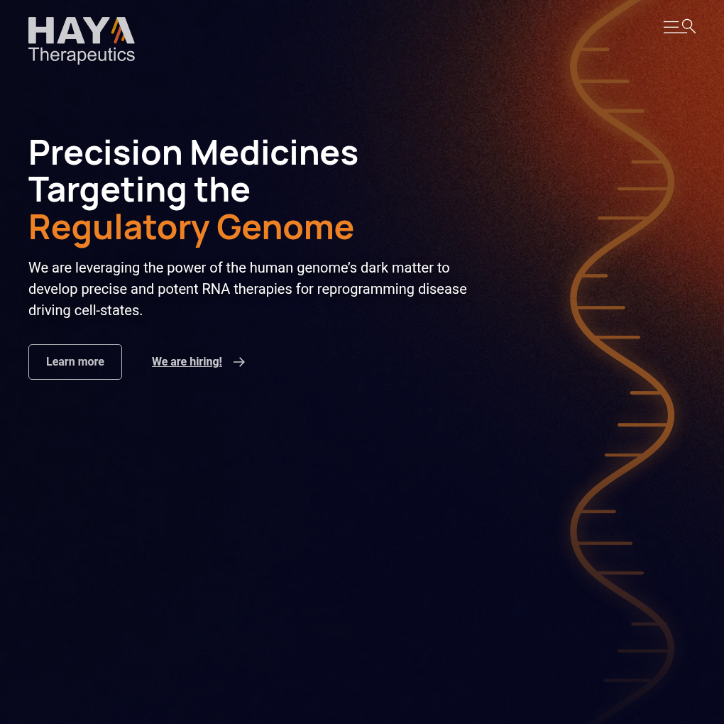 HAYA Therapeutics raises $65M Series A to accelerate clinical development of precision RNA-guided therapeutics