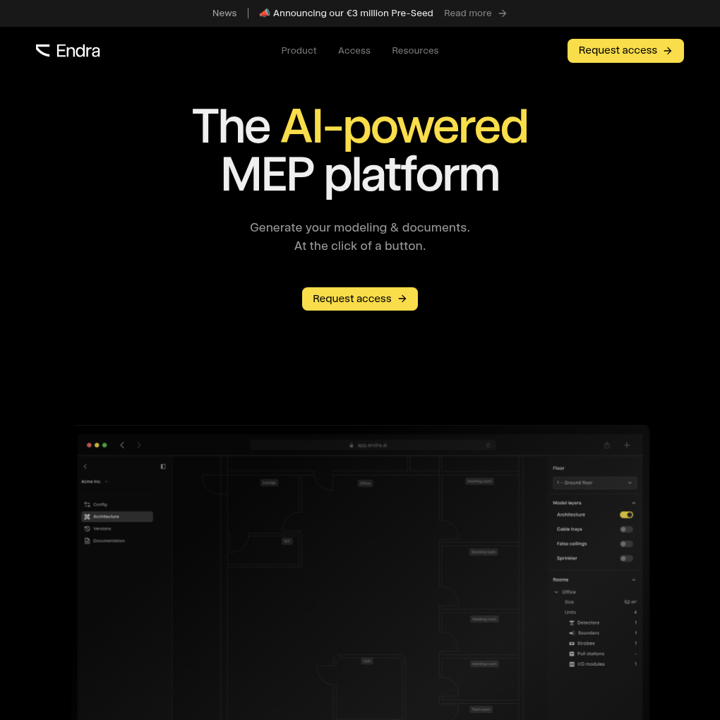 Endra AI raises €3M Pre-Seed funding to transform MEP engineering design