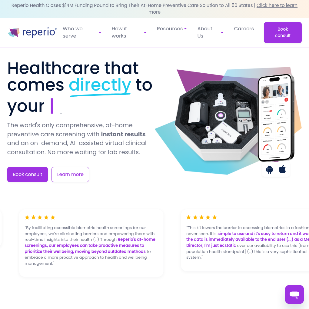 Reperio Health raises $14M to expand comprehensive health screening services