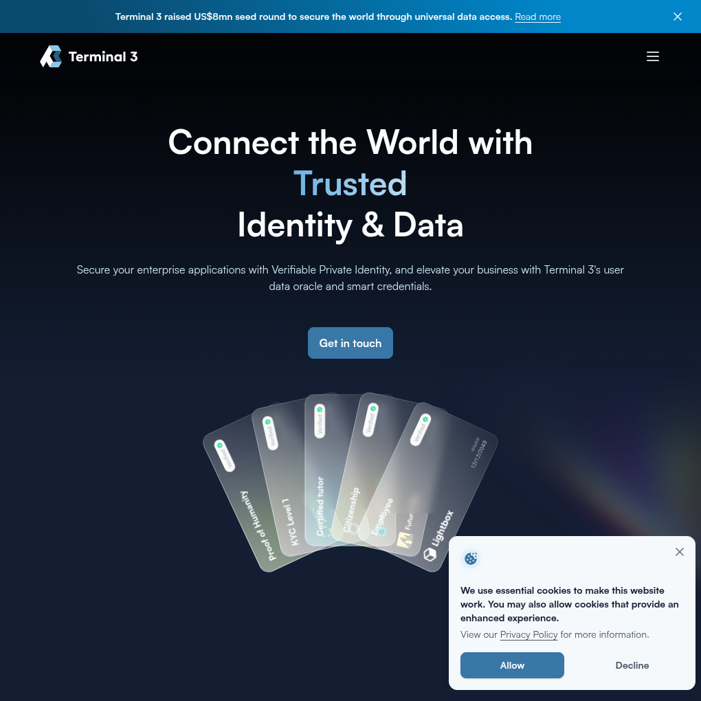 Terminal 3 raises US$8M Seed to revolutionize data privacy and secure decentralized identity solutions
