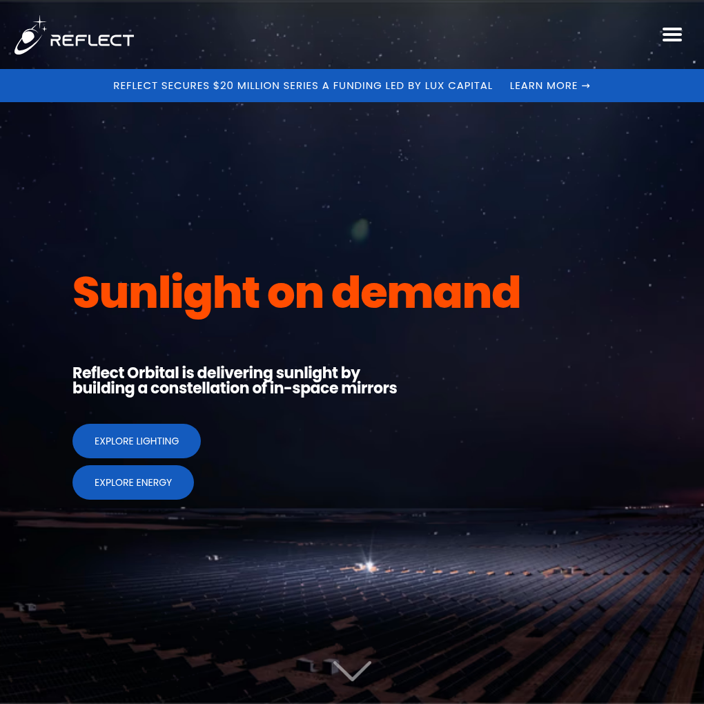 Reflect Orbital raises $20M Series A to deploy satellite-reflected sunlight for large-scale lighting and energy applications