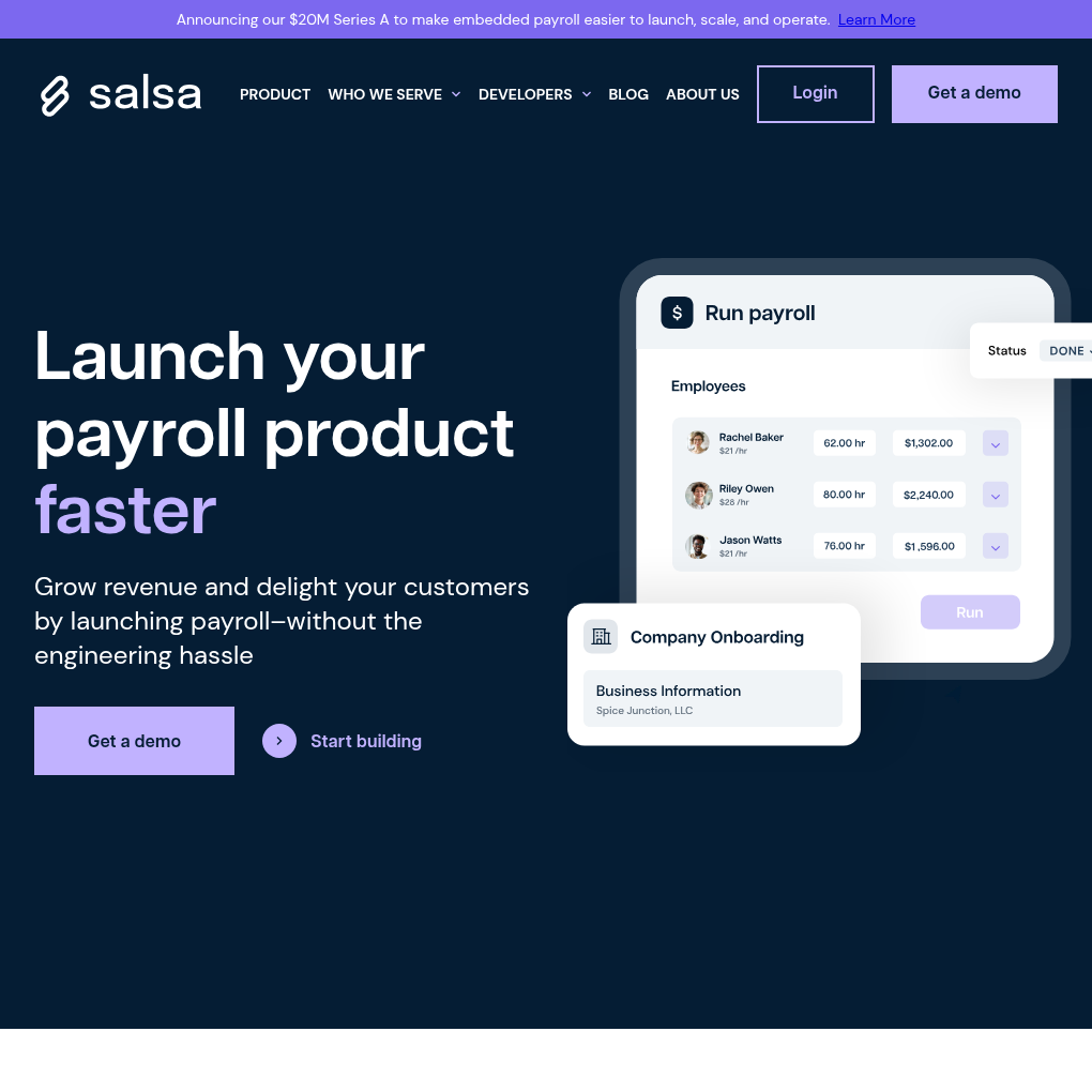Salsa raises $20M Series A to expand embedded payroll integration across platforms