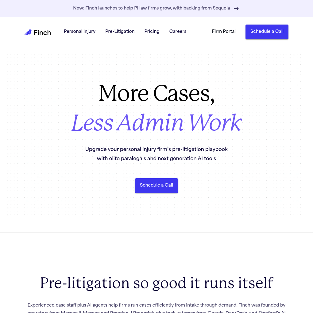 Finch raises Seed funding to expand its pre-litigation operations platform