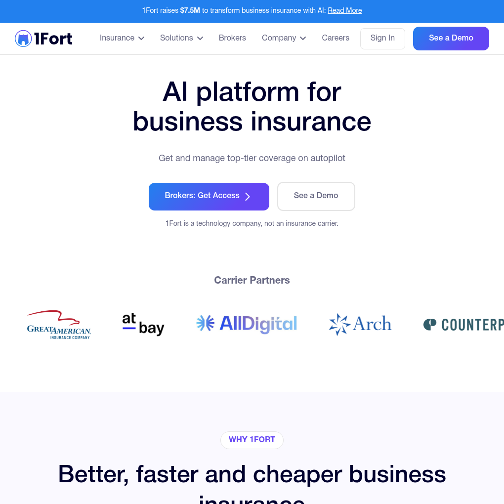 1Fort raises $7.5M to expand its AI-powered business insurance platform