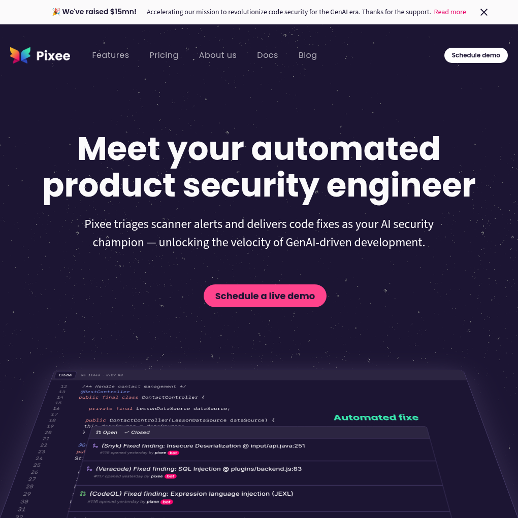Pixee raises $15M Seed funding to empower security teams with AI-powered development solutions