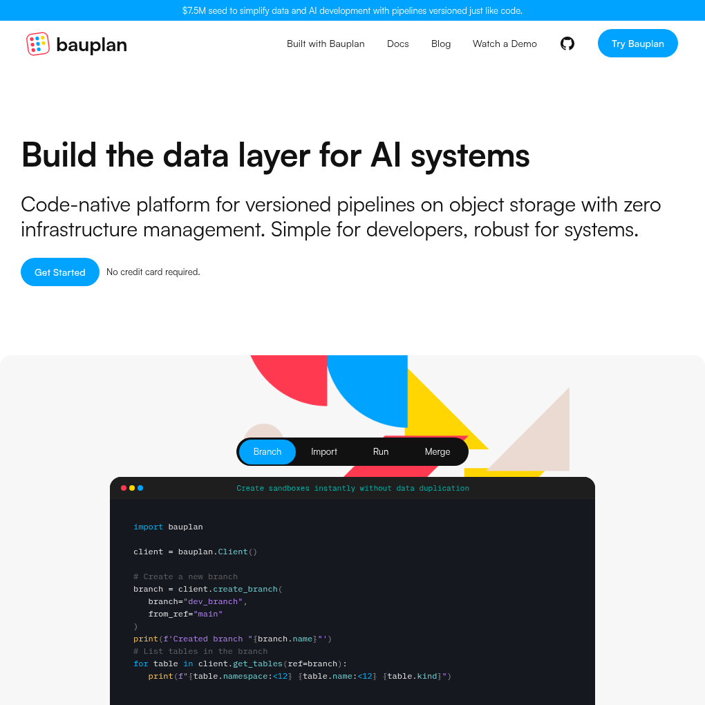 Bauplan raises $7.5M in Seed funding to enhance its python-first serverless data platform