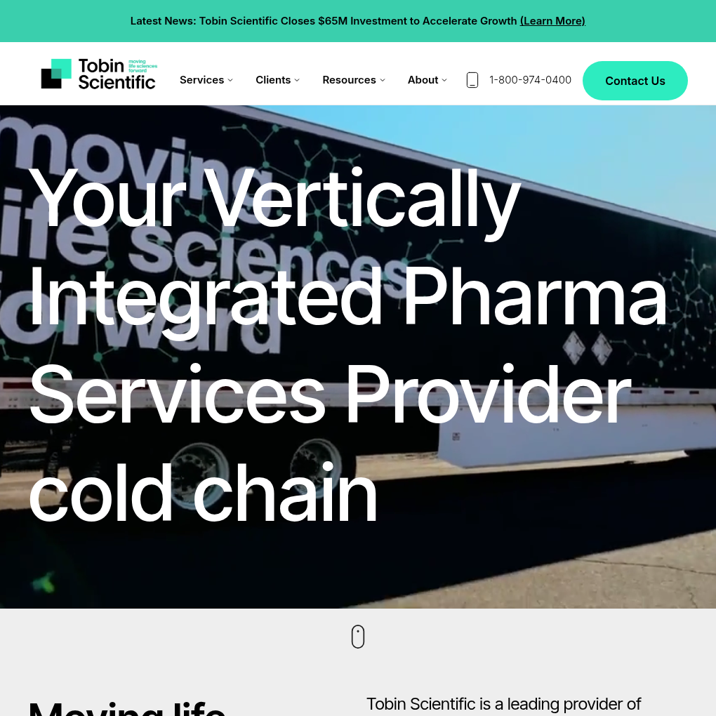 Tobin Scientific raises $65M in funding to expand cGMP storage and logistics services