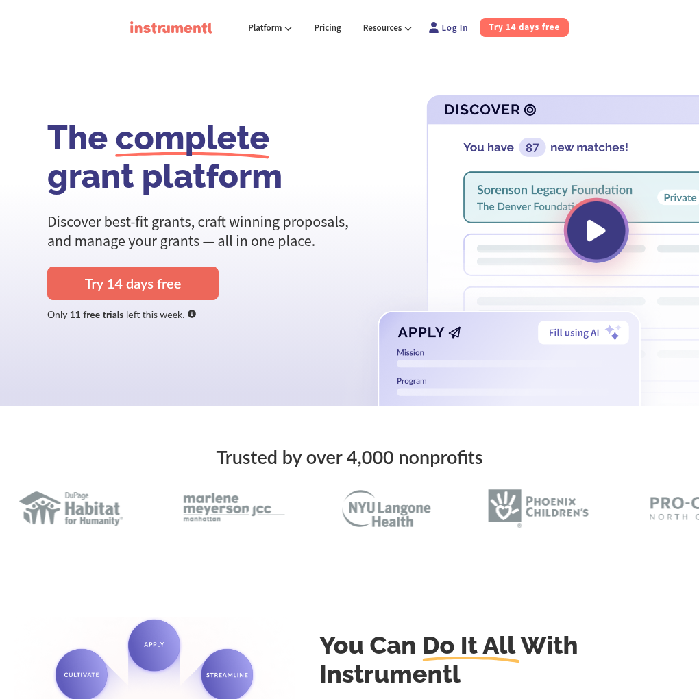 Instrumentl raises $55M Series A to revolutionize grant management with AI and boost U.S. customer acquisition