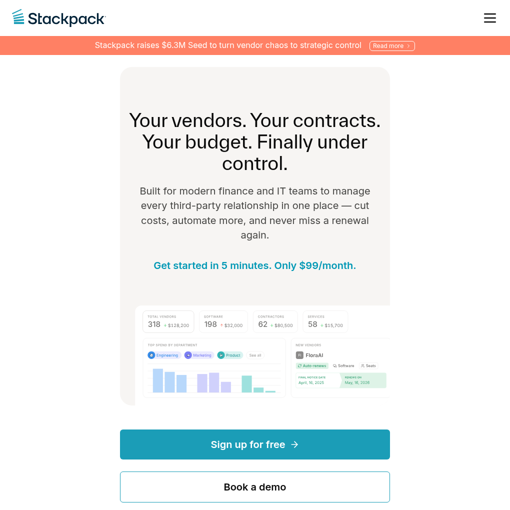 Stackpack raises $6.3M to expand its AI-native vendor management platform