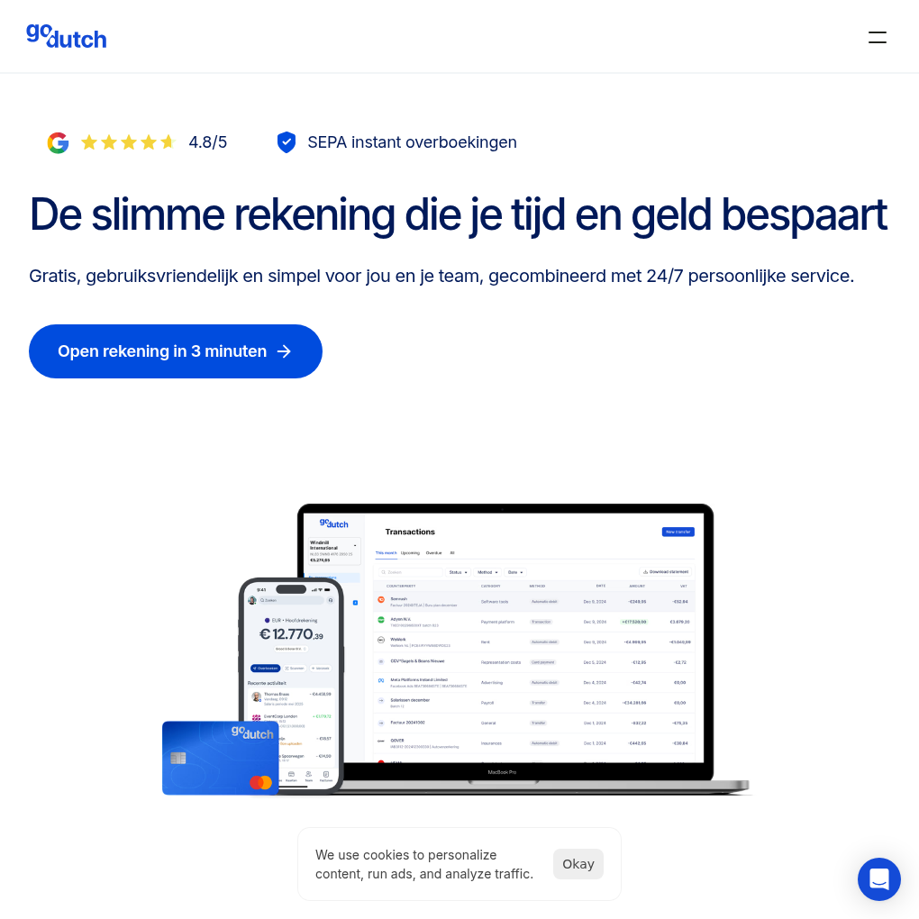 GoDutch raises €1.2M Seed to expand its business account platform for SMEs